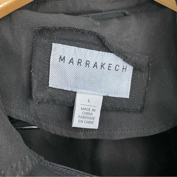 Anthropologie Marrakech Brushed Twill Moto Motorcycle Jacket Coat Black Large - Picture 4 of 8